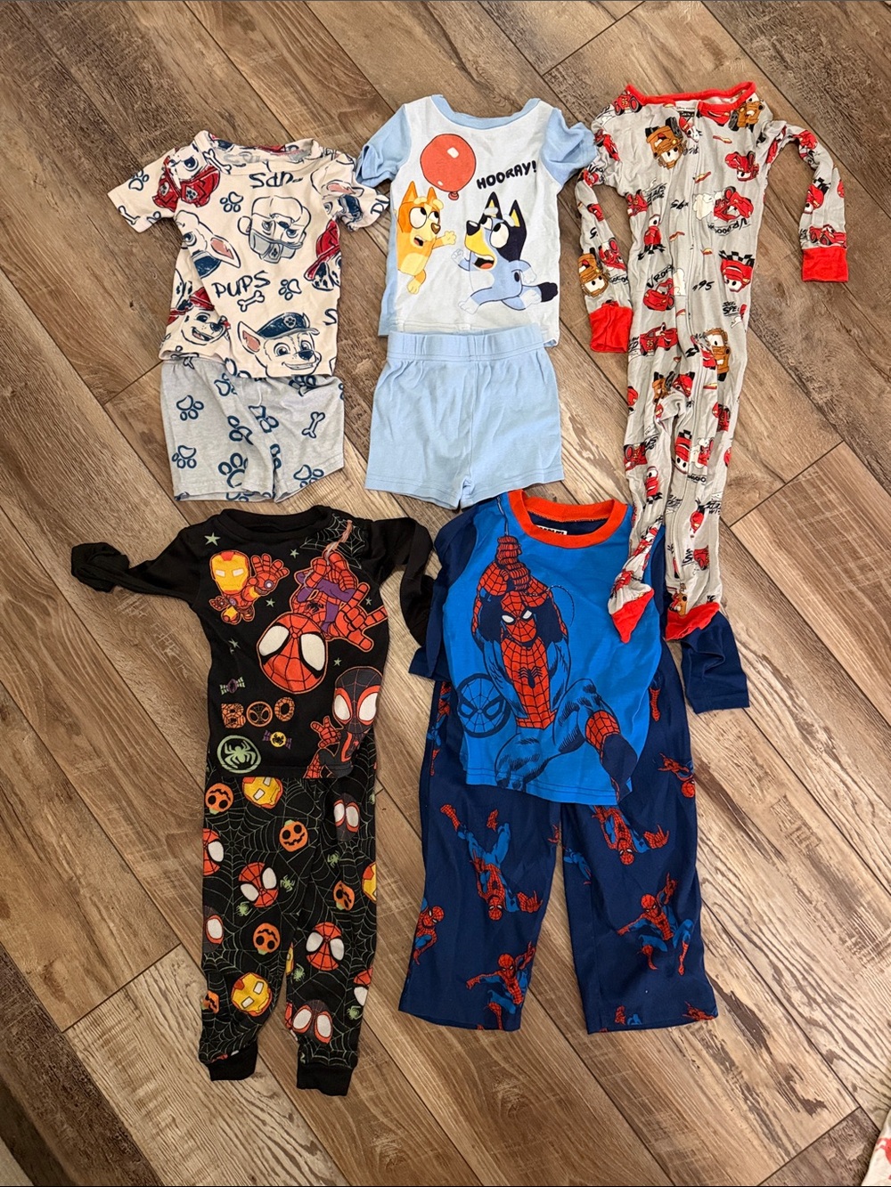 Kids Blue and Multicolor Character Pajama Set - Assorted Cartoon Styles